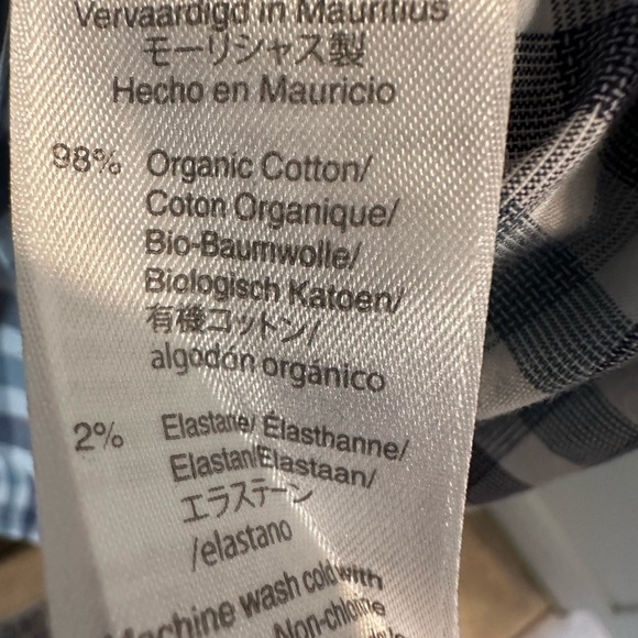 J.Crew Men's Blue Slim Organic Cotton-Stretch Secret-Wash Poplin Shirt Sz Med - Picture 6 of 6